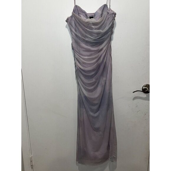 Zara Lavender Draped Spaghetti Straps  Women's Maxi Dress Size M - Picture 3 of 9